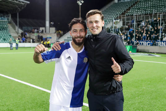 GIF Sundsvalls Elias Durmaz och tränare Douglas Jakobsen