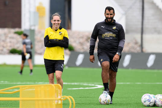 Elin Rubensson och tränare Mak Lind