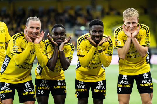 Elfsborgs Niklas Hult, Emmanuel Boateng, Michael Baidoo och