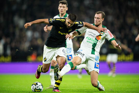 AIKs Omar Faraj och Varbergs Niklas Dahlström