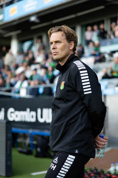 GAIS tränare Fredrik Holmberg innan fotbollsmatchen i