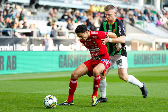 Skövde AIKs Armend Suljev och GAIS Dino Salihovic
