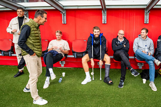 Landskronas Unai Veiga, ordförande Anders Ekblad, målvakt