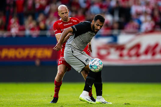 Ruben Kristiansen of Brann and Vangelis Pavlidis of AZ