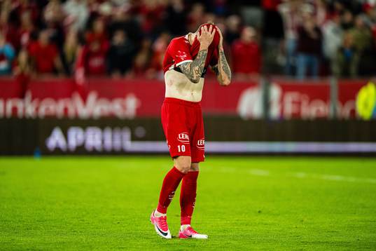 Frederik Børsting of Brann looks dejected