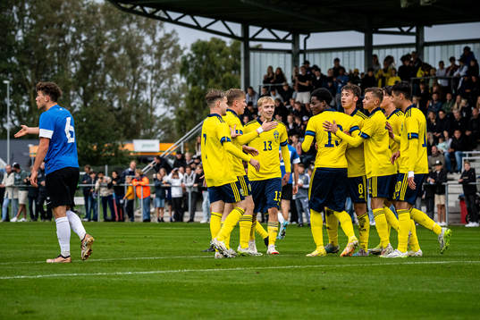 Sveriges Dennis Asprilla Ponce jublar