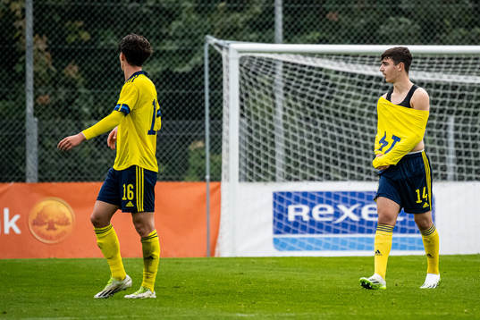 Sveriges Gjan Ajdin och Bleon Kurtulus deppar