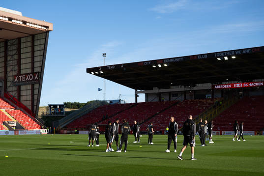 The players inspect the pitch