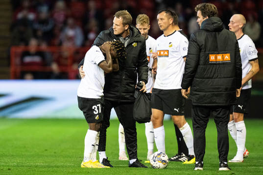 Ibrahim Sadiq of Häcken in pain