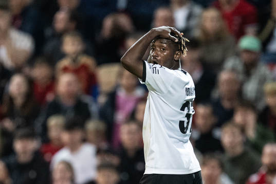 Ibrahim Sadiq of Häcken looks dejected