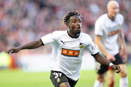 Ibrahim Sadiq of Häcken celebrates