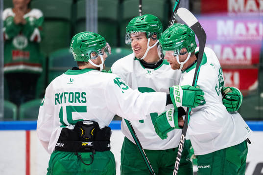 Rögles Albin Sundsvik och Ludvig Claesson jublar