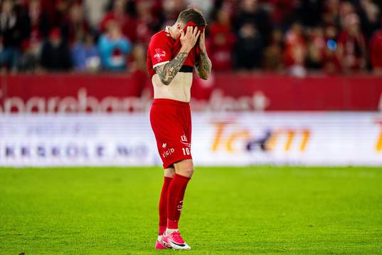Frederik Børsting of Brann looks dejected