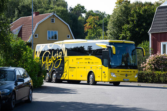 Elfsborgs spelarbuss anländer  till Finnvedsvallen