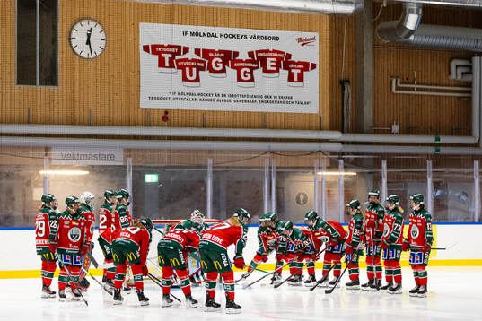Frölundas spelare samlade innan träningsmatchen i