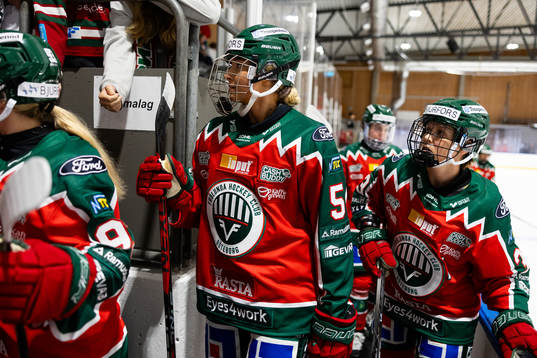 Frölundas Ebba Strandberg innan träningsmatchen i
