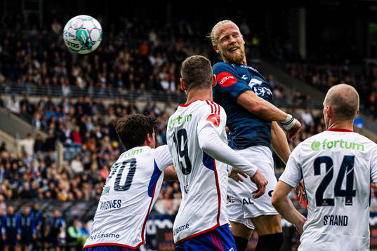 Lars-Jørgen Salvesen of Viking scores a disallowed goal
