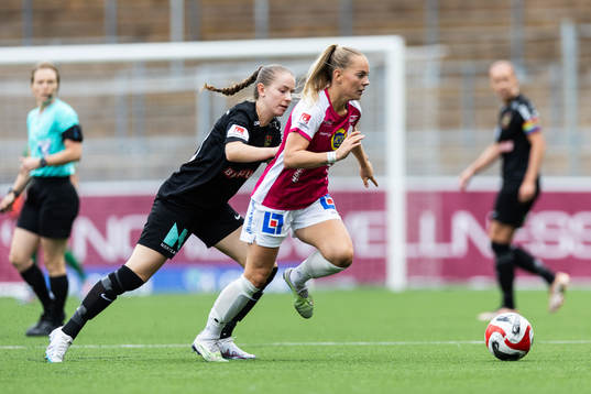 IK Uppsalas Agnes Nyberg och Brommapojkarnas Ida Bengtsson