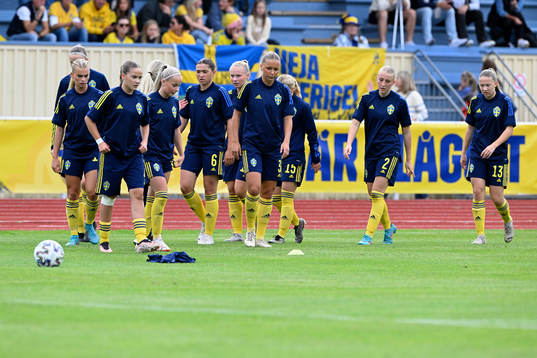 Sveriges spelare värmer upp
