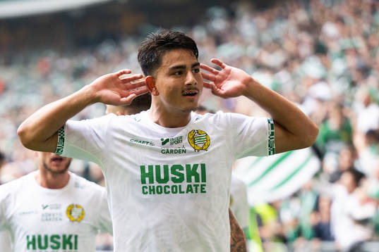 Hammarbys Jusef Erabi jublar