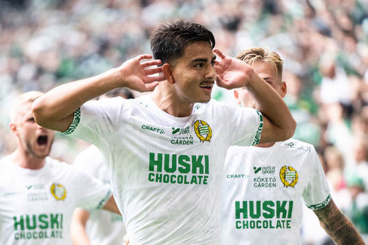 Hammarbys Jusef Erabi jublar