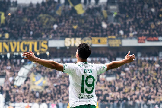 Hammarbys Jusef Erabi jublar