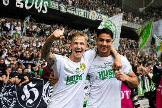 Hammarbys Fredrik Hammar och Jusef Erabi jublar