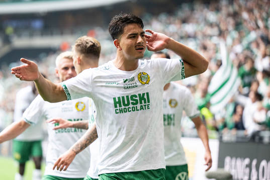 Hammarbys Jusef Erabi jublar