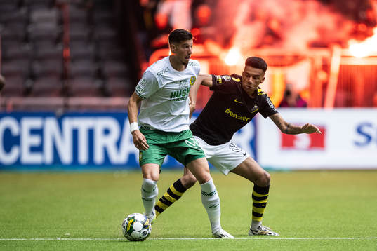 Hammarbys Viktor Djukanovic och AIKs Rui Modesto