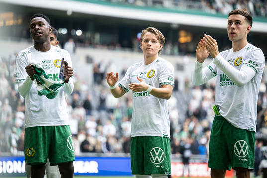 Hammarbys Shaquille Pinas, August Mikkelsen och Marc
