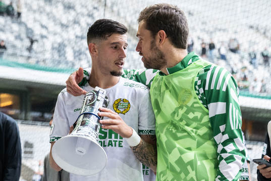 Hammarbys Viktor Djukanovic och målvakt Davor Blazevic