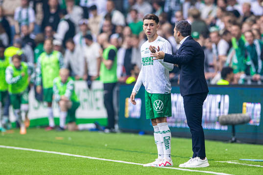 Hammarbys Marc Llinares och tränare Marti Cifuentes