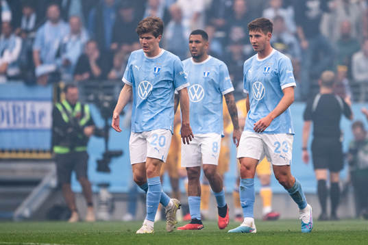 Malmö FFs Oliver Berg, Sergio Pena och Lasse Berg Johnsen