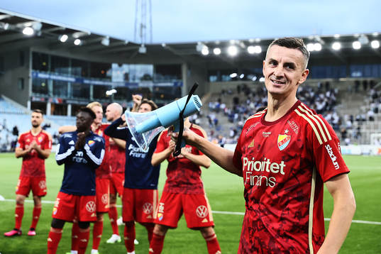 Djurgårdens Haris Radetinac jublar