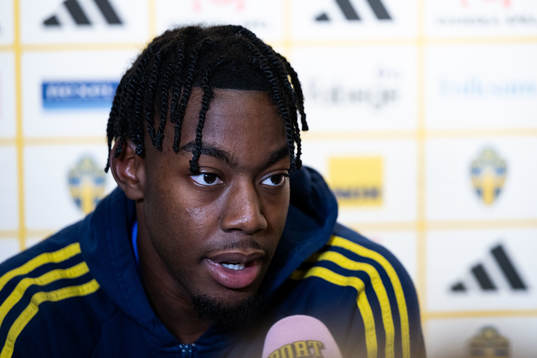 Anthony Elanga of the Swedish national football team at a