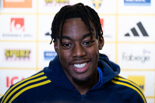Anthony Elanga of the Swedish national football team at a