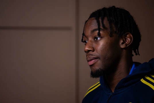 Anthony Elanga of the Swedish national football team at a