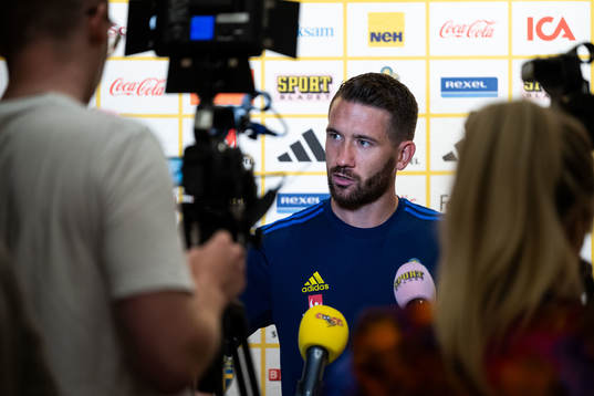 Marcus Rhondén of the Swedish national football team at a
