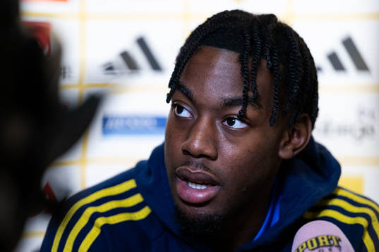 Anthony Elanga of the Swedish national football team at a