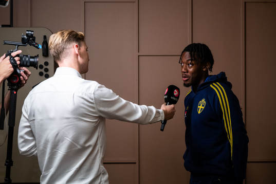 Anthony Elanga of the Swedish national football team at a