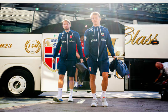 Stefan Strandberg and Martin Ødegaard of the Norwegian