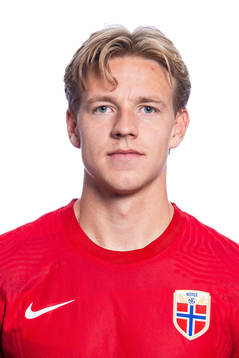 Jesper Daland of the Norwegian national football team poses