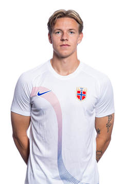 Jesper Daland of the Norwegian national football team poses