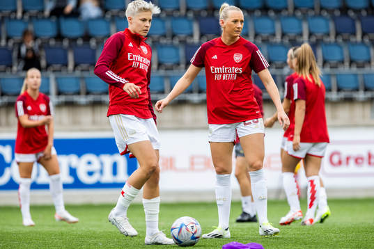 Lina Hurtig and Stina Blackstenius of Arsenal