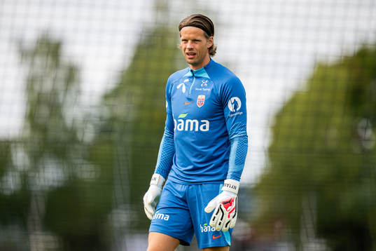 Goalkeeper Ørjan Håskjold Nyland of the Norwegian