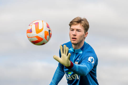 Goalkeeper Mathias Dyngeland of the Norwegian national