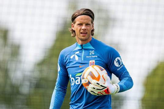 Goalkeeper Ørjan Håskjold Nyland of the Norwegian