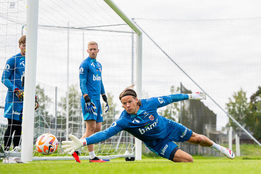 Goalkeeper Ørjan Håskjold Nyland of the Norwegian