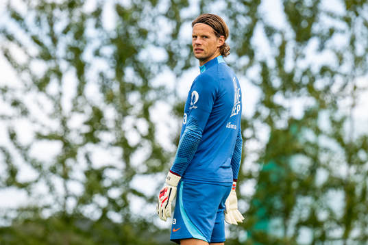 Goalkeeper Ørjan Håskjold Nyland of the Norwegian