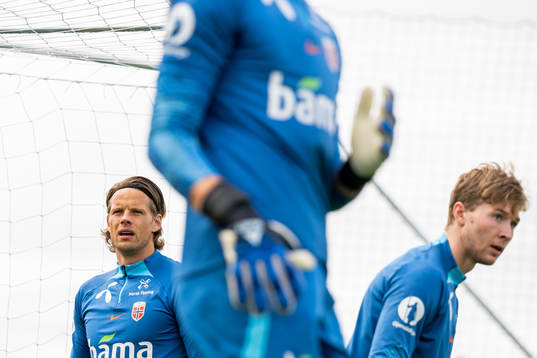 Goalkeeper Ørjan Håskjold Nyland and Mathias Dyngeland of